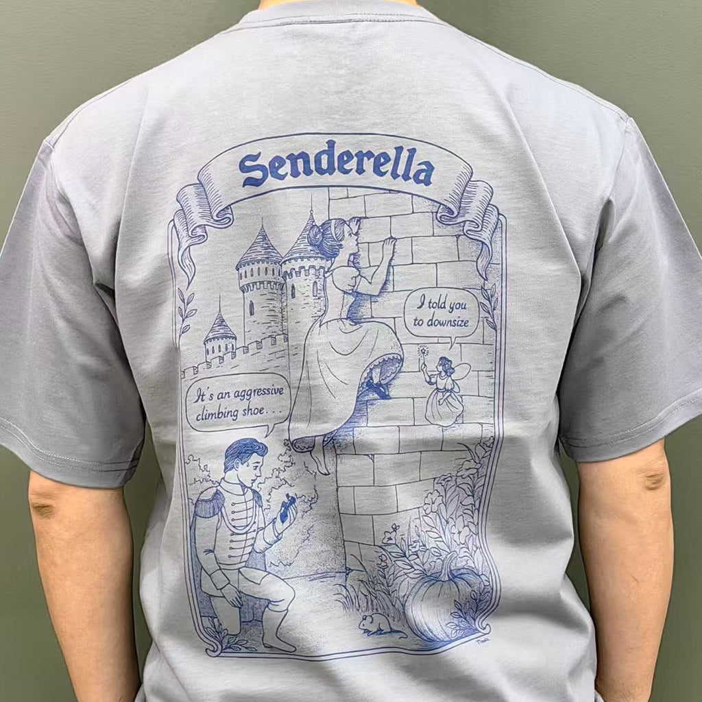 Senderella TShirt Climbing Inspired Silkscreen Hand Printing