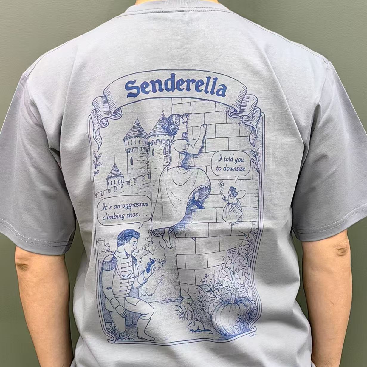 Senderella TShirt Climbing Inspired Silkscreen Hand Printing