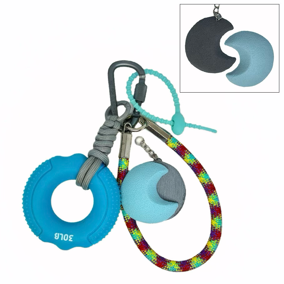 Grip Strength Trainer Stress Spinner Keychain Bag Charm Carabiner Handmade Gift