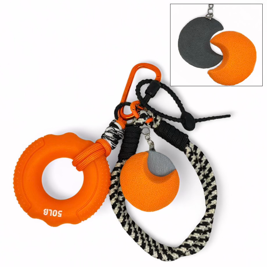 Grip Strength Trainer Stress Spinner Keychain Bag Charm Carabiner Handmade Gift