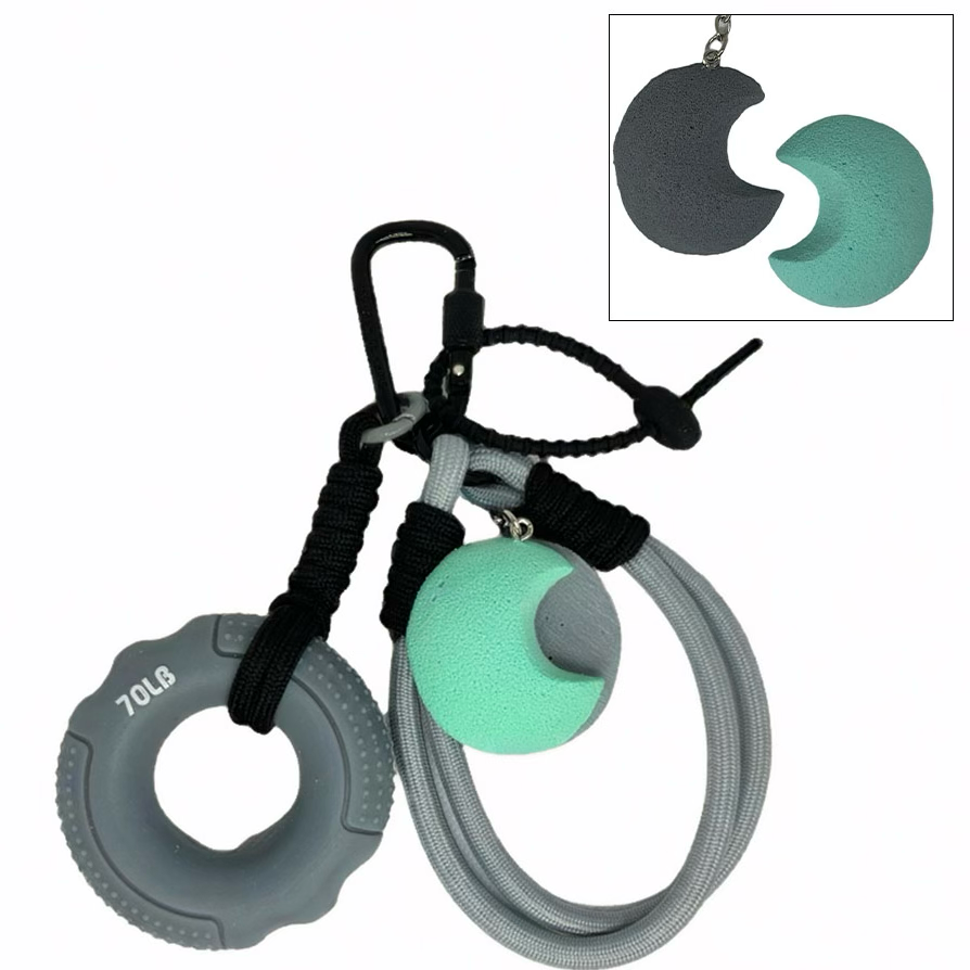 Grip Strength Trainer Stress Spinner Keychain Bag Charm Carabiner Handmade Gift