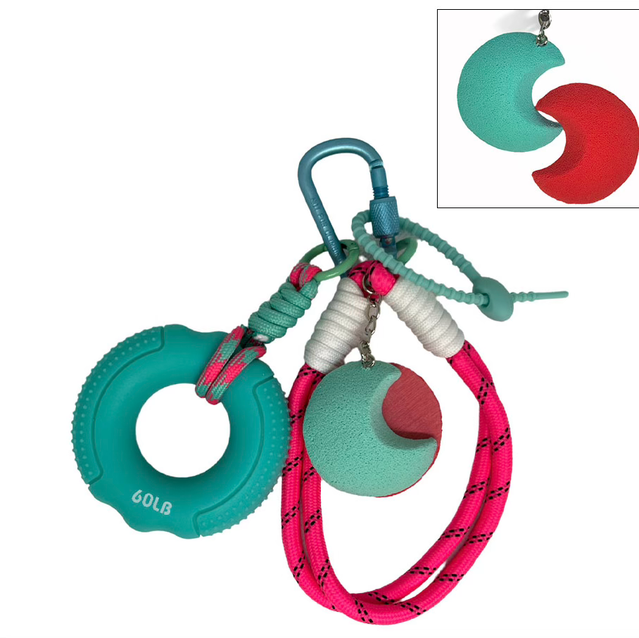Grip Strength Trainer Stress Spinner Keychain Bag Charm Carabiner Handmade Gift