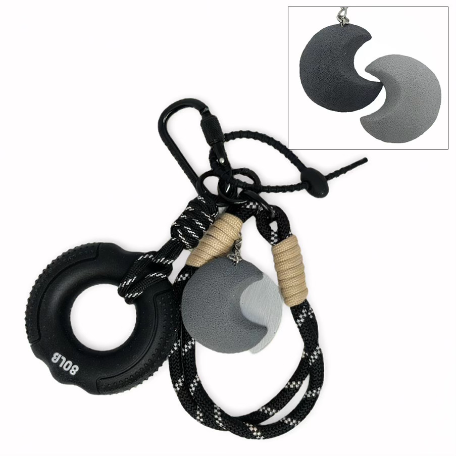 Grip Strength Trainer Stress Spinner Keychain Bag Charm Carabiner Handmade Gift